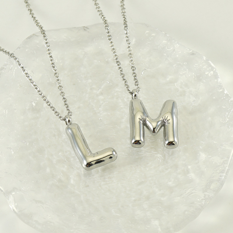 Holiday, Daily Occasion 304 Stainless Steel Material 304 Stainless Steel Casual Elegant Polishing Letter Pendant Necklace