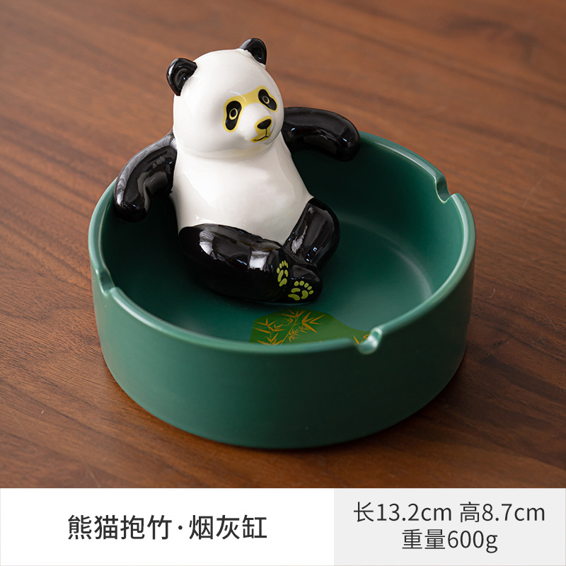 Cenicero de cerámica de gran tamaño, personalidad creativa, hogar retro estilo chino, sala de estar de lujo ligera, cenicero de tendencia de oficina