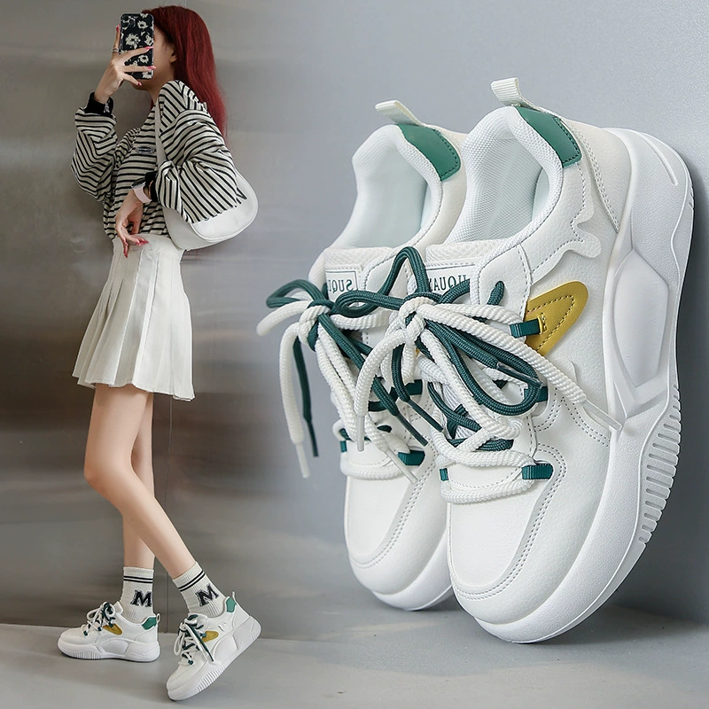 2023 Осенние новые маленькие белые туфли женские приливы, корейские студенты, спортивная обувь для досок, высококачественная повседневная обувь K8636