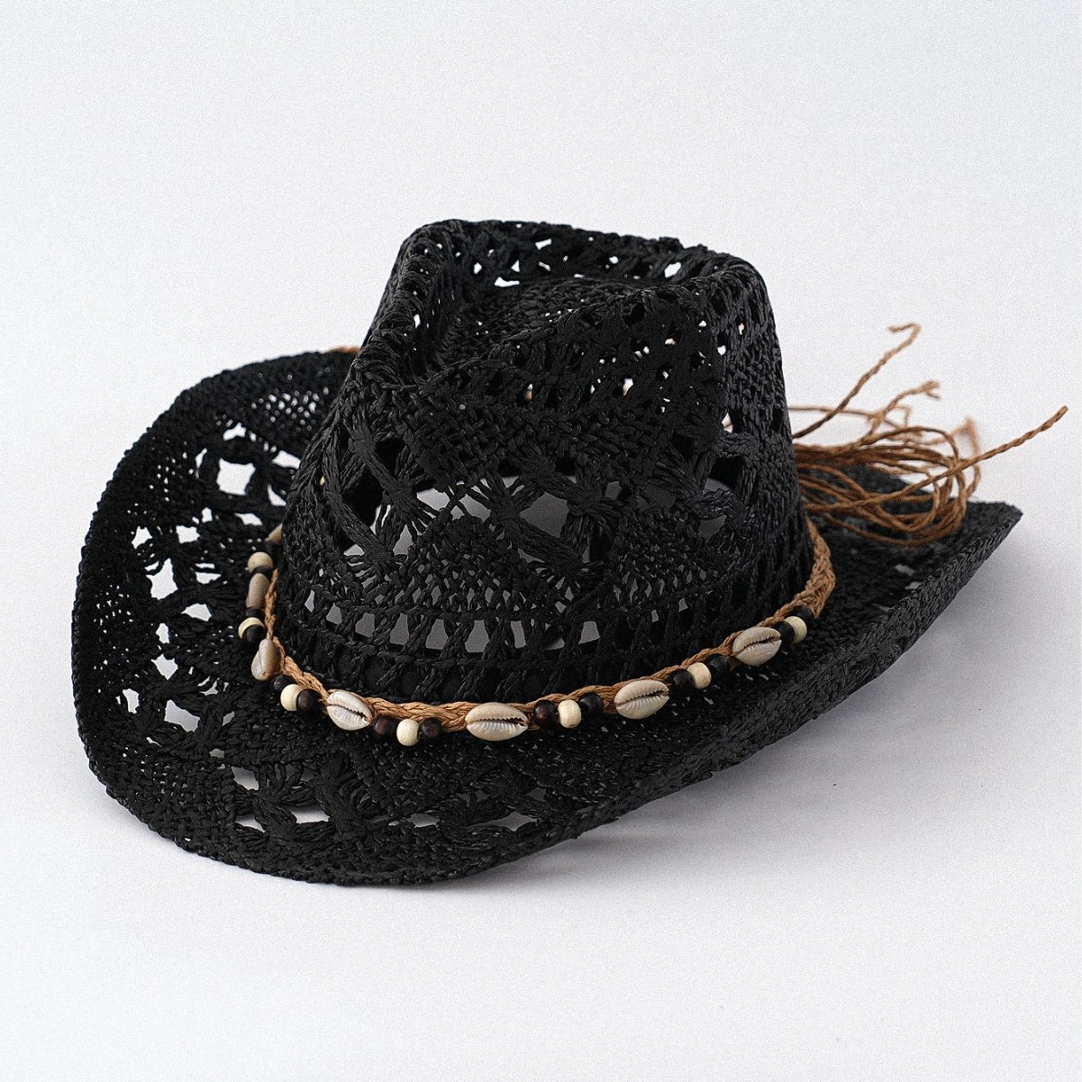 Western Cowboy Hat For Men And Women Summer Outdoor Beach Wide Brim Sun Protection Straw Hat Breathable Hollowed Design_voghion.com