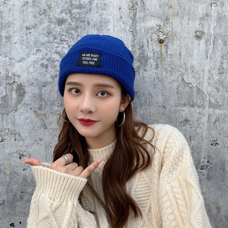 Knitting wool hat couple Korean fashion warm casual alphabet car standard street head female landlord hat spot wholesale