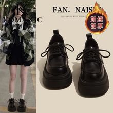 jk小皮鞋女2024新款复古日系jk英伦学院风加绒厚底乐福鞋女ins潮