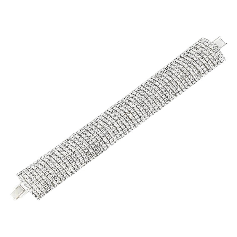European and American fashion 11 row full of diamond bracelet foreign trade fashion jewelry rhinestone wide bracelet exquisite female B267