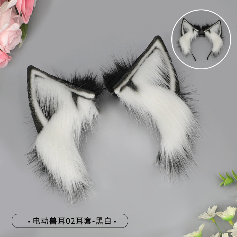 Electric beast ears 02 earmuffs - black & white (electric headband not included)
