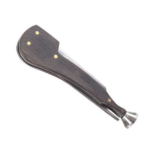 Ebony pipe stainless steel three-in-one tobacco knife tool wholesale pipe knife pressure stick ebony scraper pipe cleaning