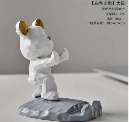 White phone holder, with little bears, 1 pieces