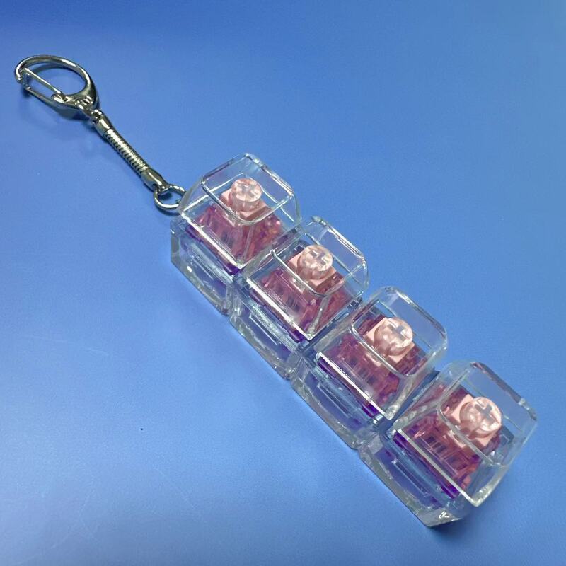 PC4キー メカニカルキーボード 静音軸試験機 キャンディー型 押し下げキーチェーン 減圧玩具 キーホルダー|undefined