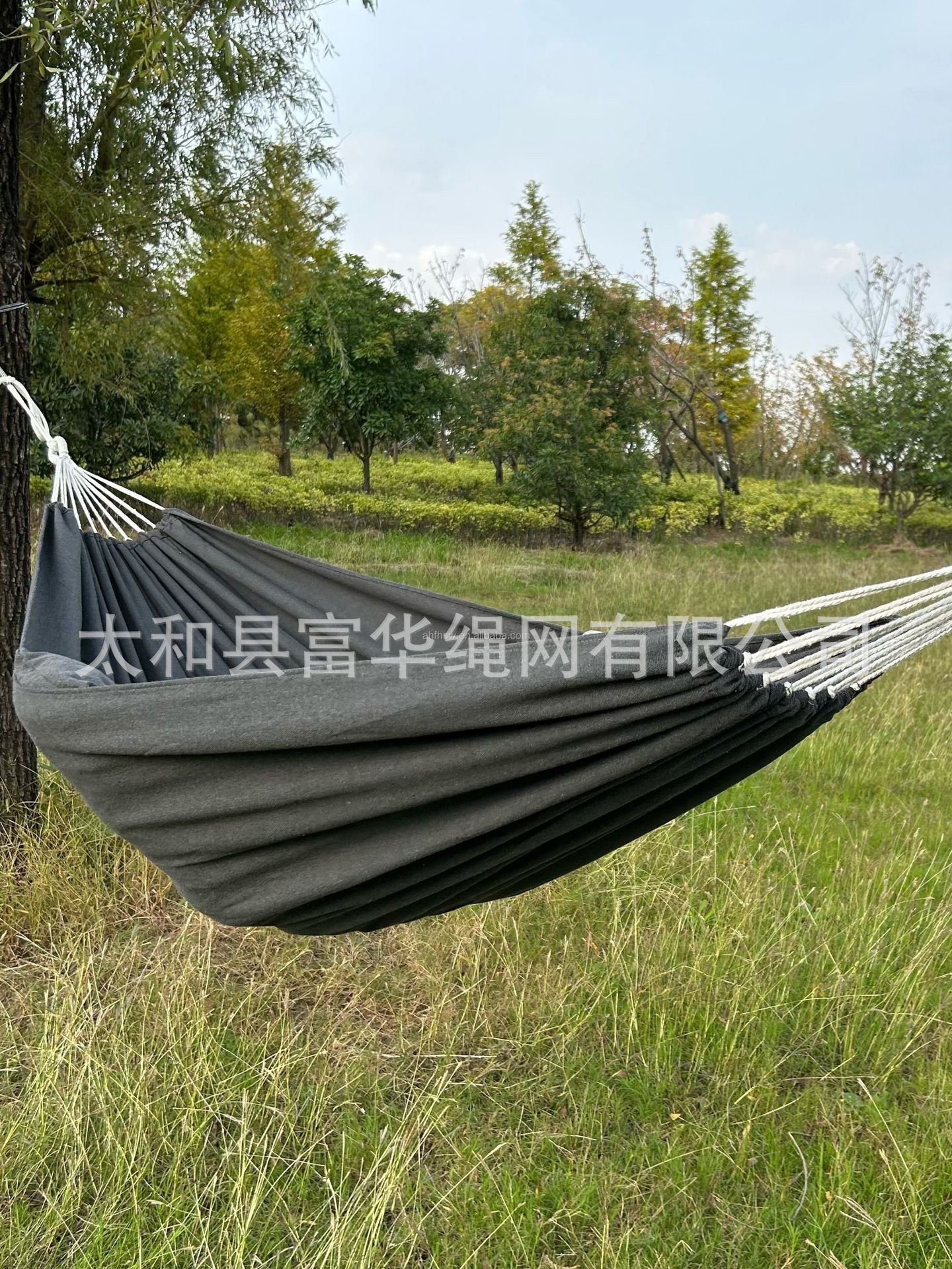Fuente de la fábrica de lona blanca hamaca al aire libre al por mayor color sólido 2 M Individual Doble hamaca al aire libre orden de comercio exterior