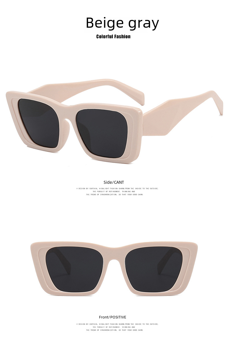 Grenzüberschreitende quadratische Sonnenbrille aus Europa und Amerika 2022 Neue Retro-P-Home-Sonnenbrille in Gelee-Farbe Net Red Sonnenbrille_voghion.com