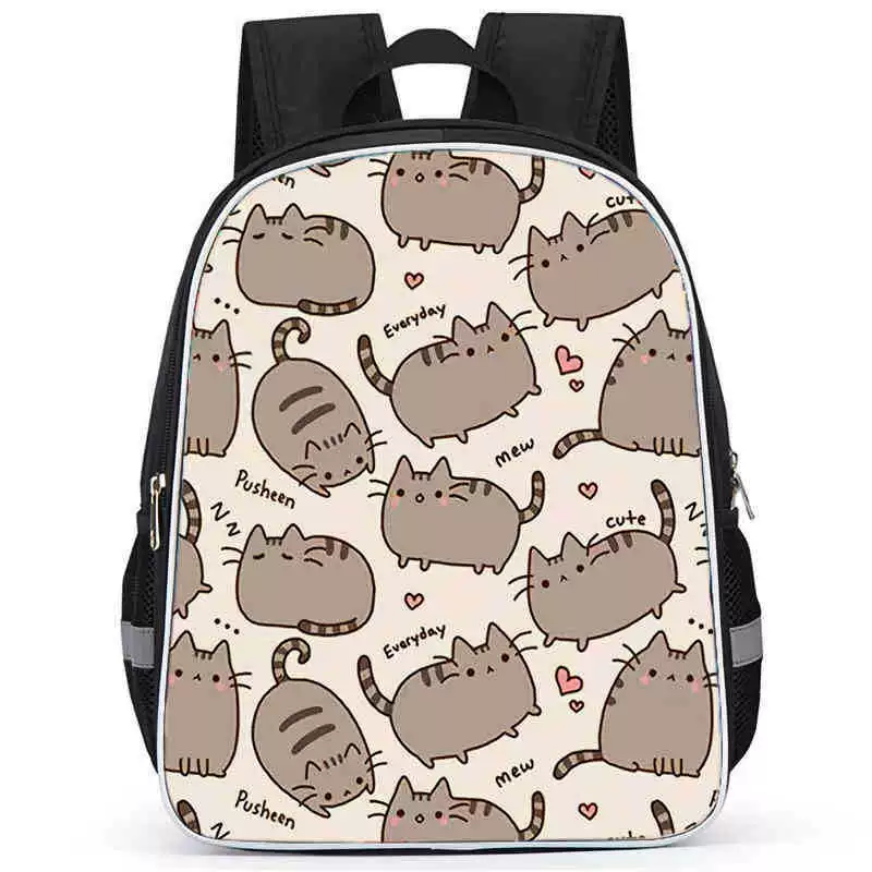 Рюкзак учебный Pusheen Fat Jimao с принтом периферийного типа, через стекло, зарубежная торговля, школьный рюкзак