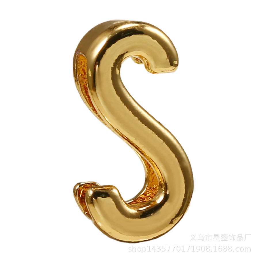 2*10mm長方形の穴の金色のアルファベットのビーズのネットの身の回りの腕時計のブレスレットのdiyの名前のばらの部品