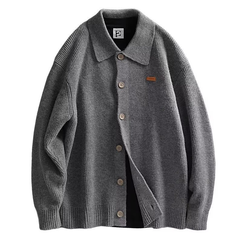 Explosiones transfronterizas de tamaño grande europeo polo camiseta de jersey suéter de punto cardigan hombre chaqueta fábrica de negocios al por mayor