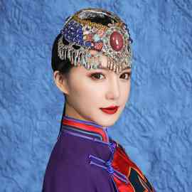 内蒙古蒙古族帽子舞蹈演出道具顶碗舞头饰女士成人儿 童服饰