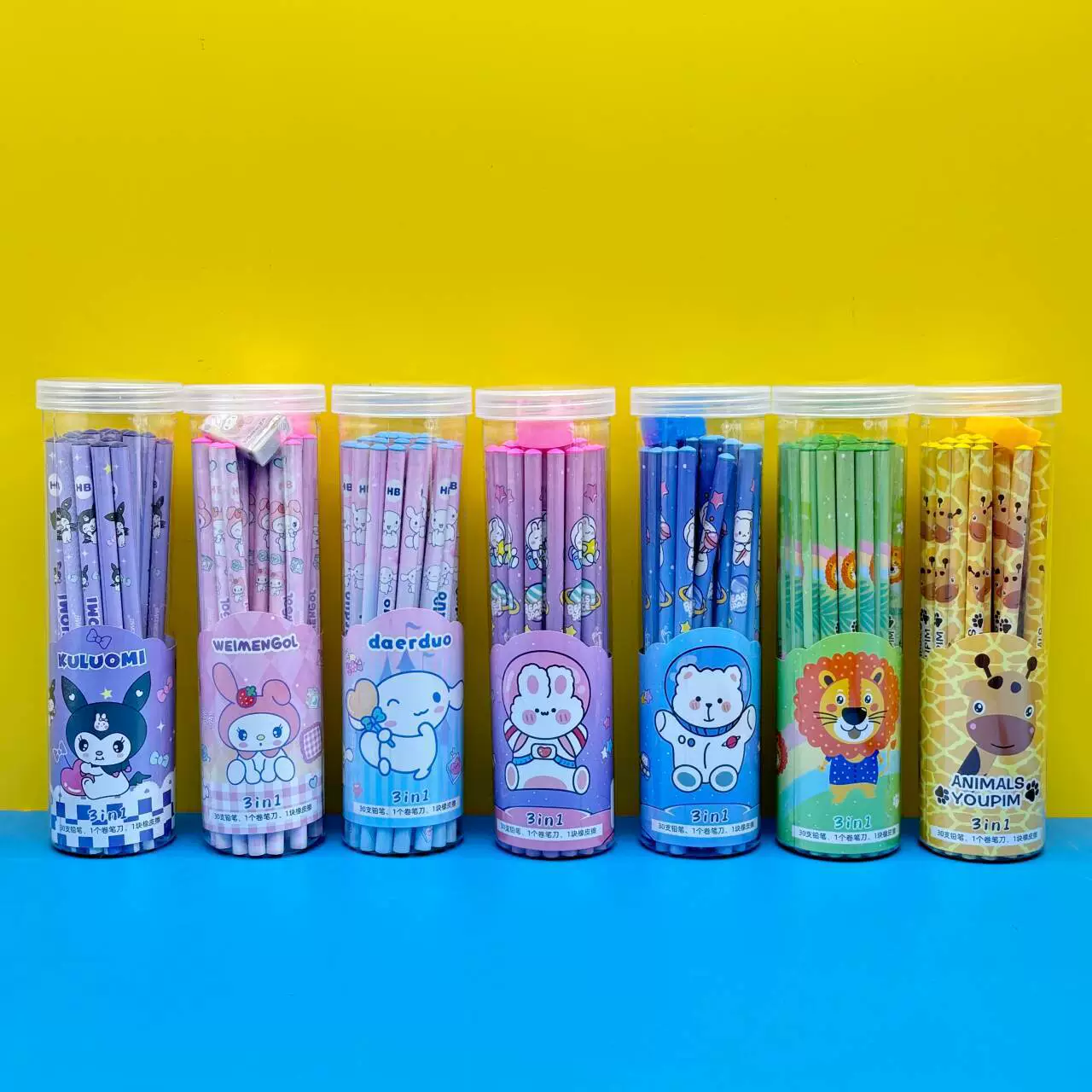 Новый мультфильм милый 30 бочковых карандашей с ластиком