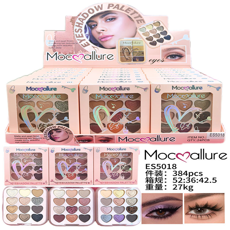 Mocoallure nueva paleta de sombras de ojos multicolor transfronterizo de comercio exterior, rubor mate nacarado, sombra de ojos de alto brillo, maquillaje de Yiwu