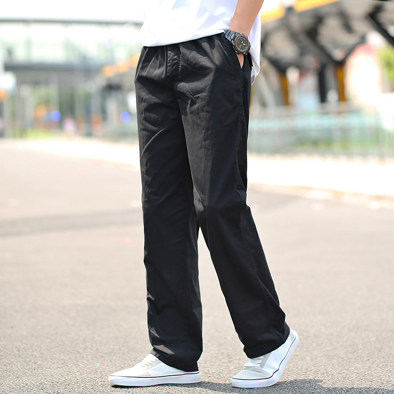 Summer Thin Pure Cotton Casual Pants for Men, Loose Outdoor Multi-Pocket Cargo Pants, Plus Size, Straight-Leg, Breathable