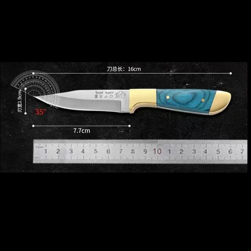 몽골 칼-녹색 가죽 케이스