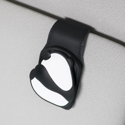 Car Panda Glasses Clip Car Sun Visor Storage Handy Gadget Multifunctional Creative Cartoon Sunglasses Card Clip (Car Glasses Clip/Bill Clip) - back-panda-black-u-shaped-glasses-clip