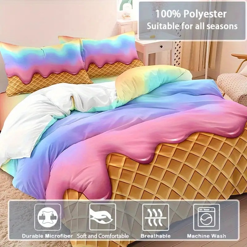 lifelike rainbow duvet cover with down