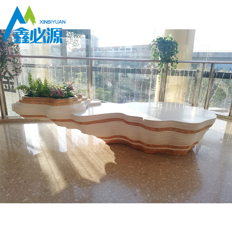 玻璃钢座椅商场阶梯花盆广场创意休闲坐凳茶几花瓶组合工厂直销