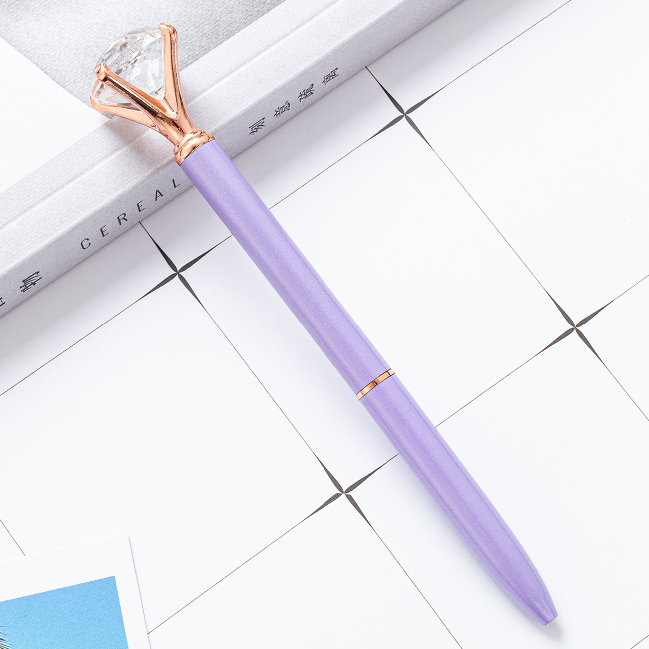 Gran diamante bolígrafo venta al por mayor Oficina papelería regalo metal diamante cristal pluma Impresión logotipo gradiente diamante pluma