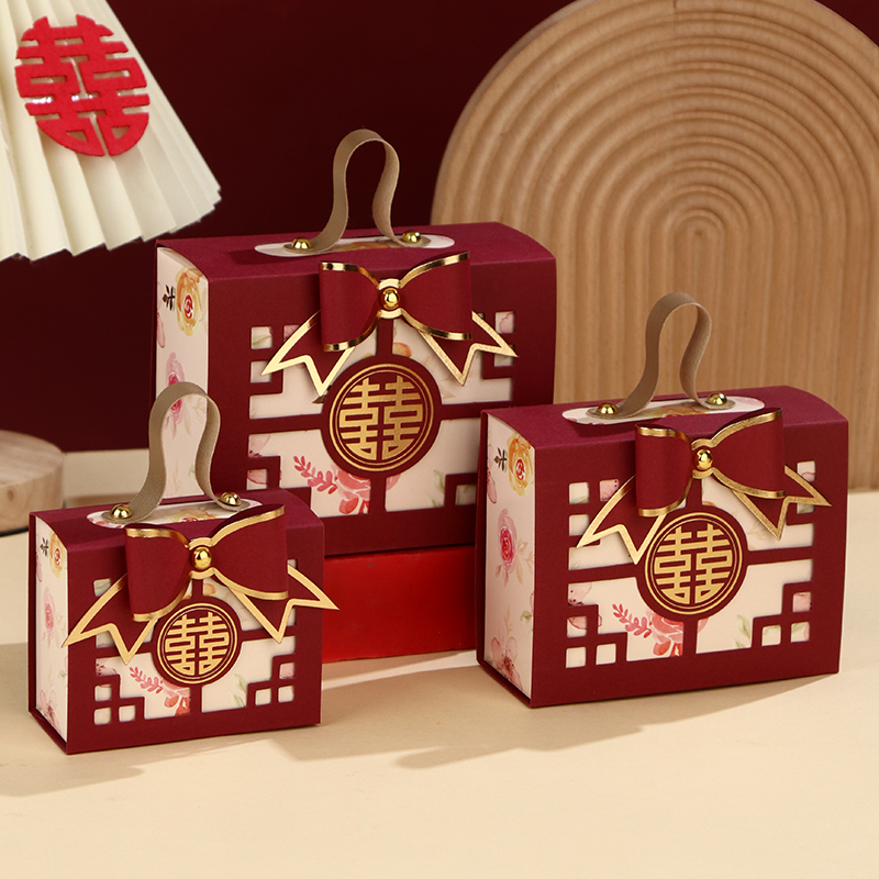 Caja de dulces de boda atmósfera caja de regalo de dulces portátiles caja de embalaje de boda caja vacía caja de cartón bolsa de dulces de boda