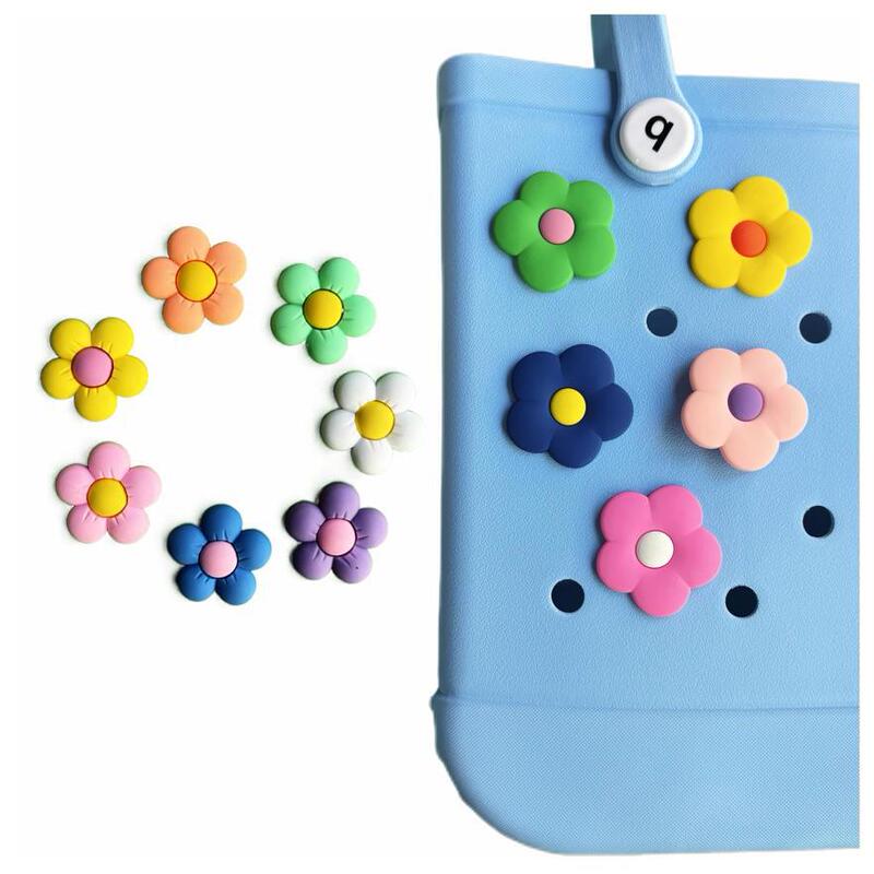 Flower Charm Accessories for Beach Tote Bags, Including Perforated Buckle Beach Bags, Bogg Bags, and Simple Southern Tote Bags