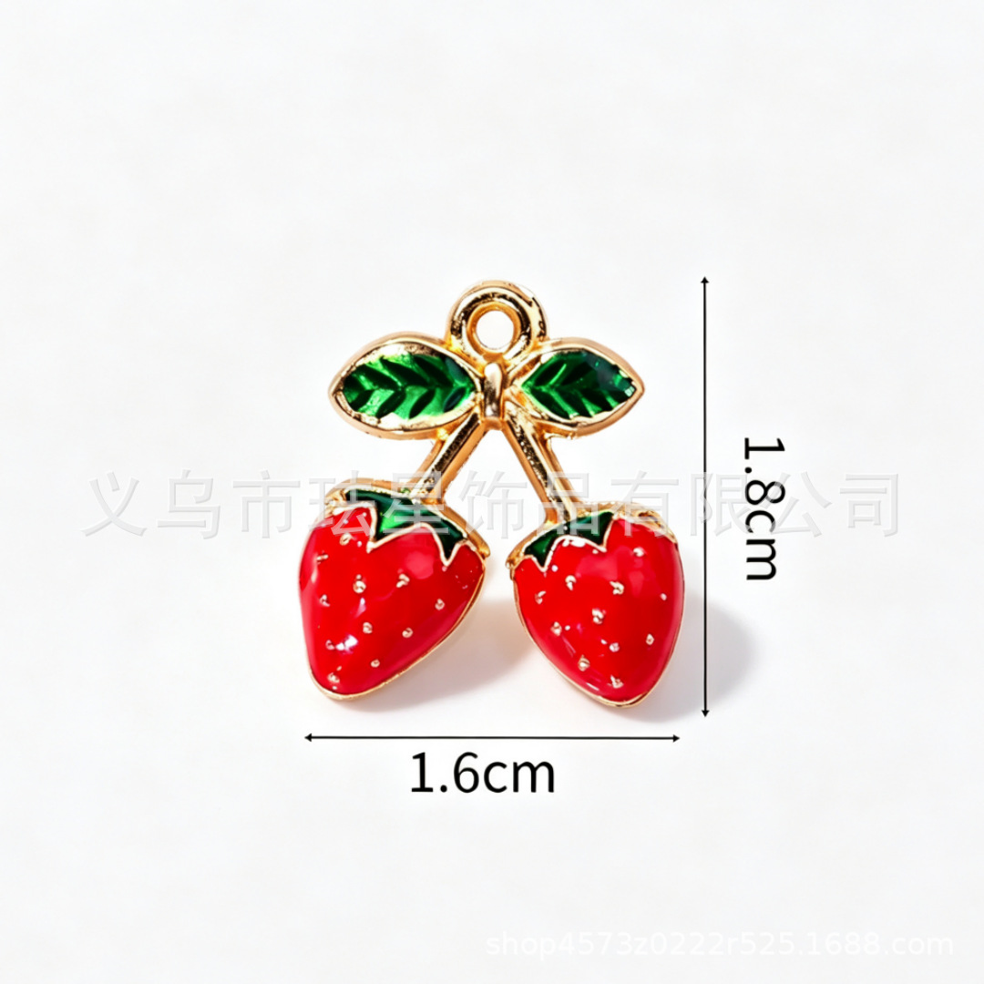 Colgante de frutas de aleación con gota de aceite, DIY pulseras y pendientes image 39