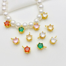 18K����ɫ�Ƕ�ʯ�ʹڵ���С����ֹ�diy����朶�������