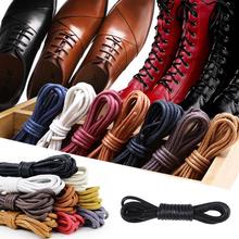 1 Pair Leather Shoelace Waxed Shoelaces for Shoes Soild跨境