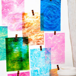 Twilight Pet Material Paper Sparkling Ins Water Ripple Special Oil High Transparency Handbook Material Landscaping Decorative Paper