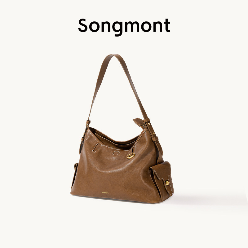 李娜Songmont山下有松循迹系列hobo包植鞣牛皮单肩斜挎手提软包|undefined