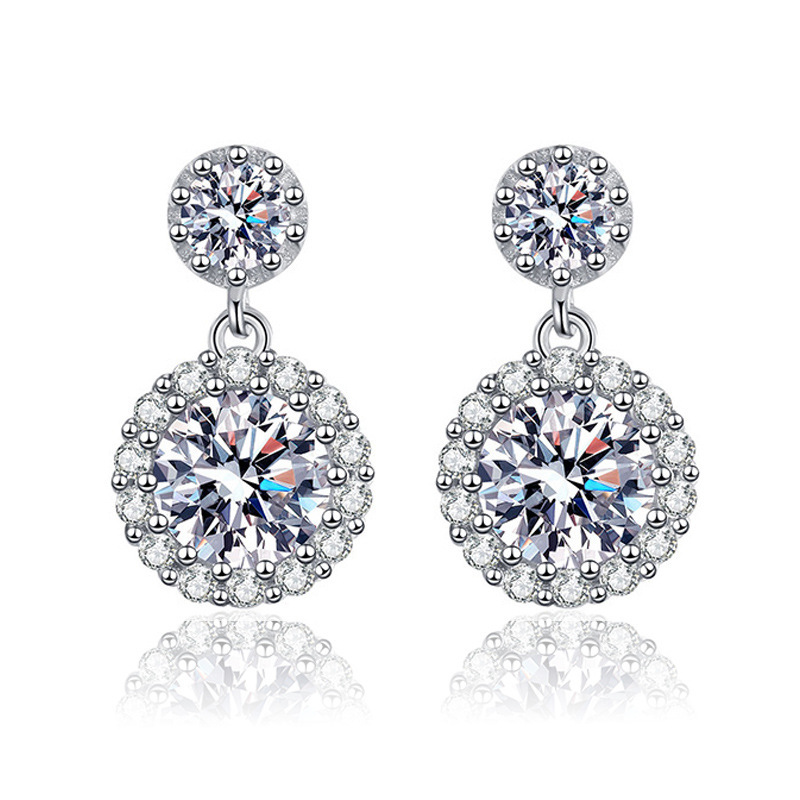 E142 double diamond stud earrings [1 carat]
