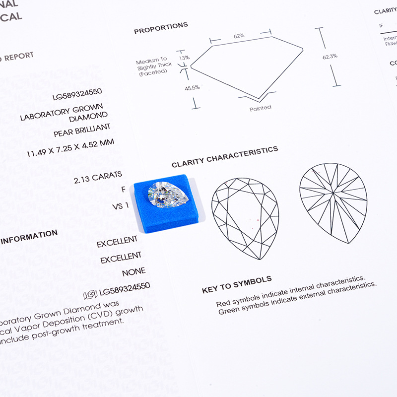 22g Weight Diamonds Classification 1 Piece Quantity Holiday, Daily Occasion Geometric Pattern Women's Gender Simple Style, Classic Style Style IGI Diamond Wholesale Laboratory Hphtcvd Henan Artificial Diamond Cultivation Diamond Factory D Color Perfect Circle Artificial Diamond 9