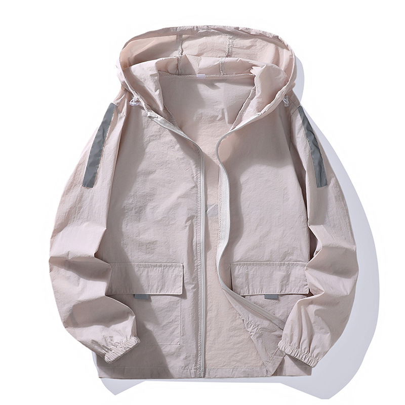 얇은 아이스 실크 커플 스킨 의류 여름 스포츠 경량 통기성 느슨한 재킷 유행 캐주얼 윈드 브레이커 재킷
