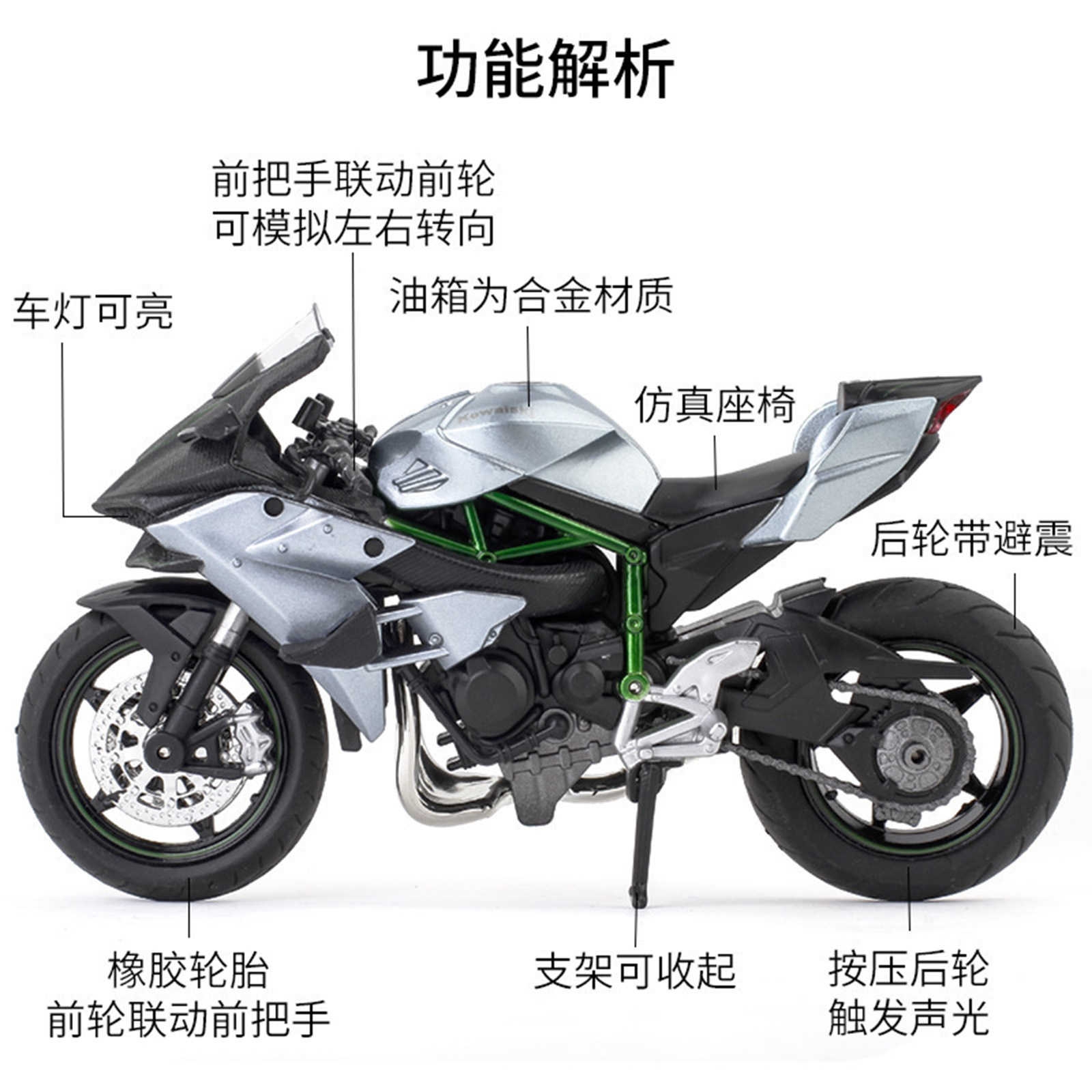 Modelo de motocicleta de aleación 1:12, motocicleta Chuanqi, simulación de amortiguador, dirección, coche de juguete para niños, caja ciega transfronteriza, dropshipping