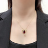 Necklace, stone inlay, crystal hip-hop style, pendant, silver 925 sample, European style, Amazon