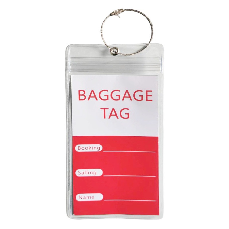 Pvc Transparent Luggage Tag Cover, Suitcase Label Protection Card Holder, Work Id Employee Badge Plastic Protective Cover