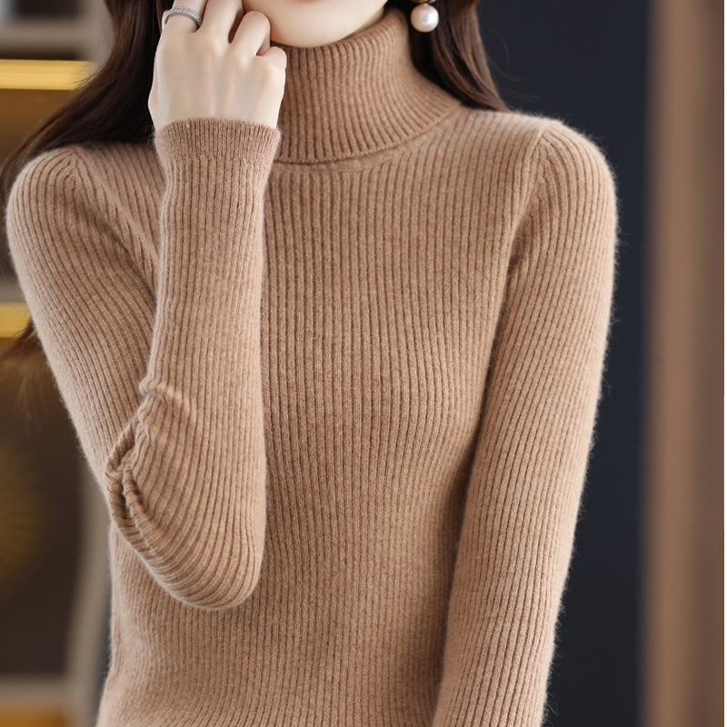 不起球配大衣的高领毛衣女秋冬新款修身加厚内搭羊毛针织打底衫女|undefined