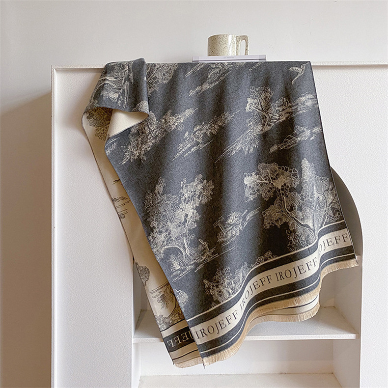 Nuovo Jacquard per Sciarpa Versatile, Scialle Caldo in Cashmere, Sciarpa in Stile Invernale_voghion.com