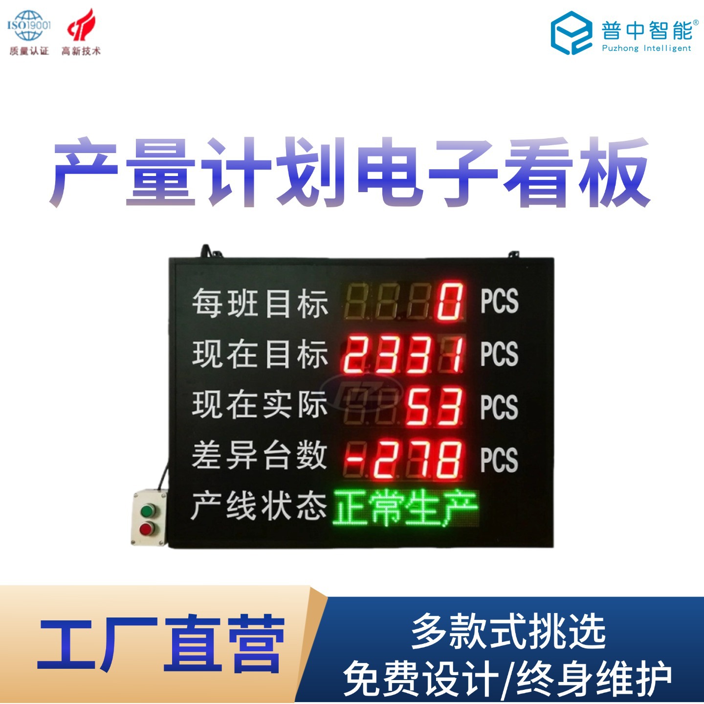 Workshop Production Management Digital Signboard Led Display Board Factory Assembly Line System Mes Software Hardware