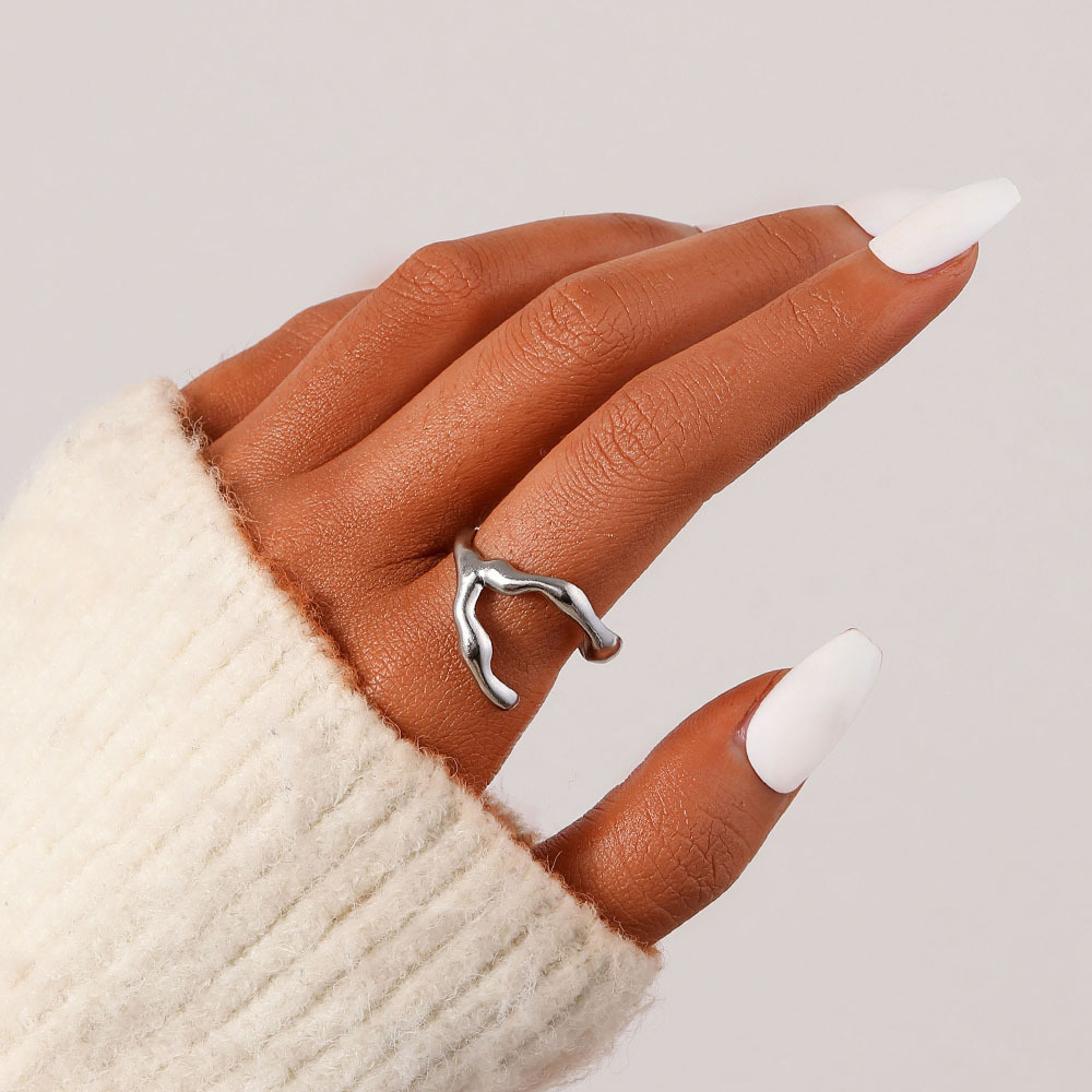 6g Weight Open Ring Classification Adjustable Ring Size 1 Piece Quantity Daily Occasion Stainless Steel Material Star, Heart Shape Pattern Women'S Gender Plating Design Simple Style Style Simple Style Star Heart Shape Stainless Steel Plating Open Ring 1 Piece 76