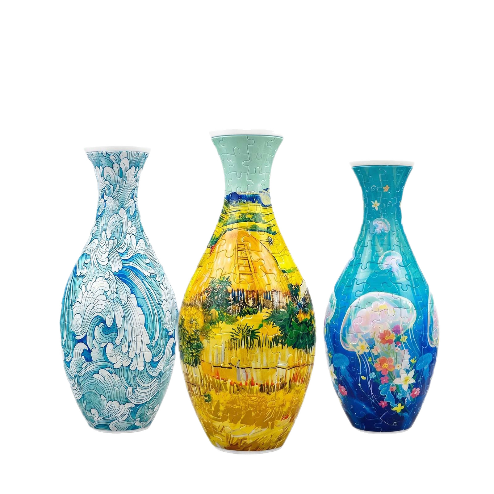 3d Puzzle Vase Blue And White Porcelain Creative Home Ornament_voghion.com