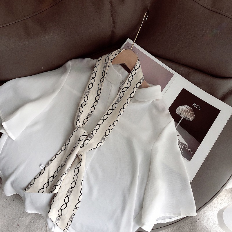 气质百搭领巾女细窄长条丝巾扎头发绑包丝带装饰洋气领带细长飘带