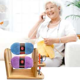 木质线轴架手工编织毛线架手工编织纱线架可旋转毛线支架分配器