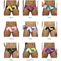 Fashion men's swimming trunks underwear sexy fine nylon convex triangle 045 lace print AD same style wholesale