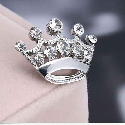 Strass Kronen Brosche Gold Und Silber Plattiert Mode Accessoire_voghion.com