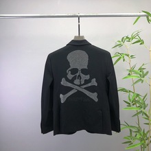 欧美商务休闲新款PP后幅骷髅头烫钻西装西服外套平替现货跨境欧货