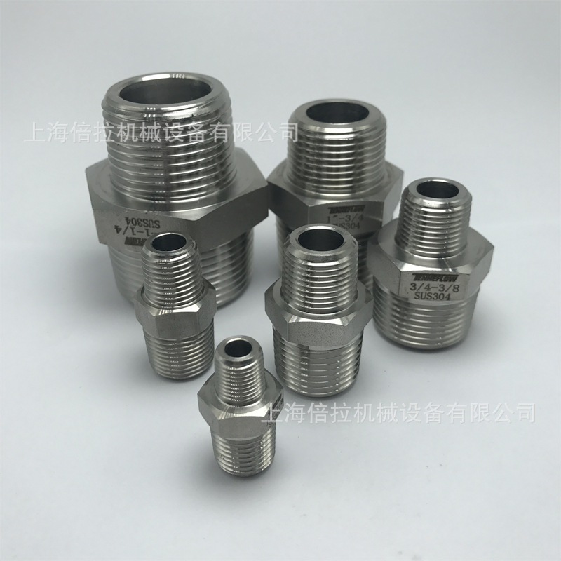 TENHEFLOW不锈钢外丝大小头6分变3分304SS高温异径外丝变径外丝