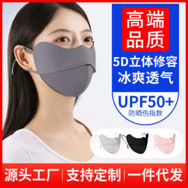 冰丝防晒口罩女防紫外线夏季遮全脸护眼角透气遮阳防晒面罩厂家